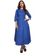 Blue printed cotton ethnic kurtis