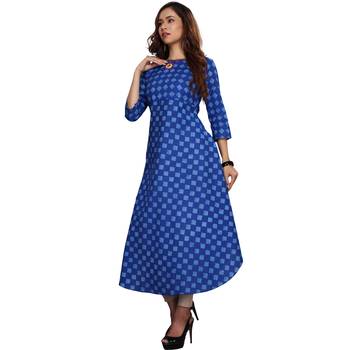Blue printed cotton ethnic kurtis 3