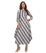 Grey printed cotton ethnic kurtis