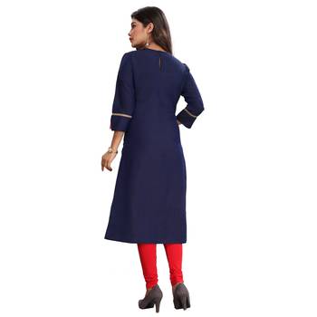 Navy blue embroidered rayon ethnic kurtis 2