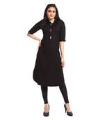 Black plain cotton kurtas and kurtis