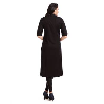 Black plain cotton kurtas and kurtis 2