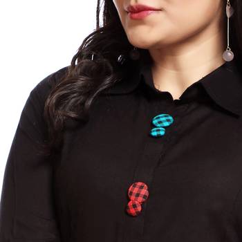 Black plain cotton kurtas and kurtis 4