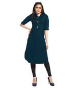 Dark green plain cotton kurtas and kurtis