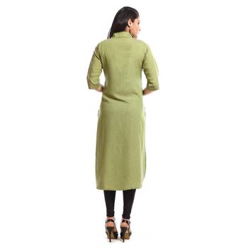 Light green plain cotton kurtas and kurtis 2