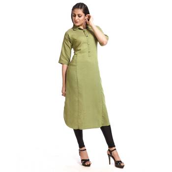 Light green plain cotton kurtas and kurtis 3