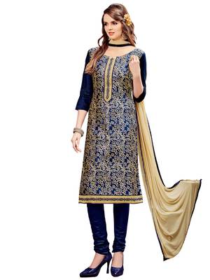 Blue brocade cotton salwar 1