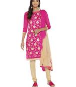 Pink Plain Chanderi Silk Salwar