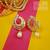 Semi Loop Design Pearl CZ Matt Gold Huge studs Earrings