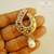 Semi Loop Design Pearl CZ Matt Gold Huge studs Earrings