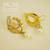 Semi Loop Design Pearl CZ Matt Gold Huge studs Earrings
