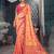 Peach embroidered bhagalpuri silk saree with blouse