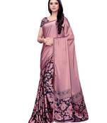 Pink Printed Shimmer Saree With Blouse