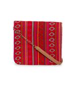 TARUSA Geometric Red color sling Bag