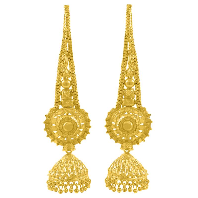 Saizen Gold Plated Kaan Jhumka Jhumki Earrings Saizen 2958174