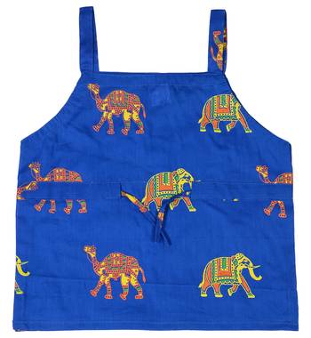 Blue Baby Girls Skirt and Top Self Design Hand Block Print 2