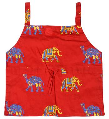Red Baby Girls Skirt and Top Self Design Hand Block Print 2
