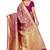 Rani pink woven banarasi silk saree with blouse