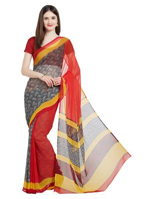 Multicolor woven georgette saree with blouse 1