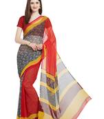Multicolor woven georgette saree with blouse