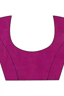 Rani pink woven banarasi silk saree with blouse