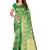 Green woven banarasi silk saree with blouse