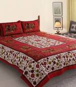 The Kanha 100% Cotton Rajasthani Print 200 Tc Double Bedsheet With 2 Pillow Covers, King Size