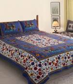 The Kanha 100% Cotton Rajasthani Print 200 Tc Double Bedsheet With 2 Pillow Covers, King Size