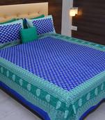 The Kanha 100% Cotton Rajasthani Print 200 Tc Double Bedsheet With 2 Pillow Covers, King Size