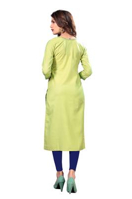 Light-green hand woven cotton silk  kurtis 2