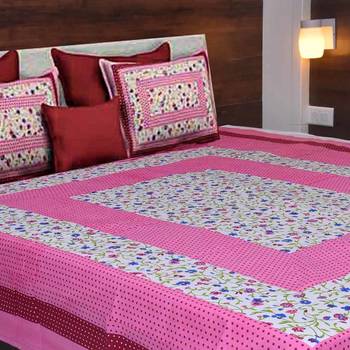The Kanha 100% Cotton Rajasthani Print 200 Tc Double Bedsheet With 2 Pillow Covers, King Size 2