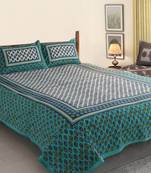 The Kanha 100% Cotton Rajasthani Print 200 Tc Double Bedsheet With 2 Pillow Covers, King Size