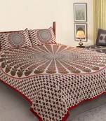 The Kanha 100% Cotton Rajasthani Print 200 Tc Double Bedsheet With 2 Pillow Covers,King Size