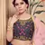 Navy Blue Cutdana & Resham Embroidered Silk Semi Stitched bridal lehenga