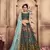 Dark Green Cutdana & Resham Embroidered Silk Semi Stitched bridal lehenga