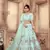 Turquoise Sequins, Pearl & Zari Embroidered Silk Semi Stitched bridal lehenga