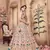 Baby Pink Multi Rubber Foil Embroidered Silk Semi Stitched bridal lehenga