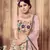 Baby Pink Multi Rubber Foil Embroidered Silk Semi Stitched bridal lehenga