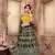 Dark Green Multi Rubber Foil Embroidered Silk Semi Stitched wedding lehenga