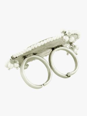 Hand Made Ganpati Centre Pic Ring With Pearl Drops Around Border 4