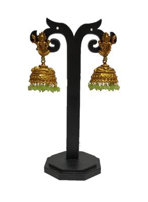 Mint Matte Polish South Indian Temple Necklace Set For Women 2