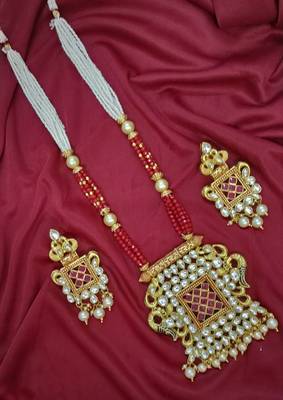 Maroon Peacock Traditioanl Ethnic Pearl Beaded Necklace Set For Women 1
