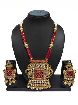 Maroon Peacock Traditioanl Ethnic Pearl Beaded Necklace Set For Women 2