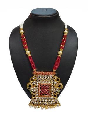 Maroon Peacock Traditioanl Ethnic Pearl Beaded Necklace Set For Women 3
