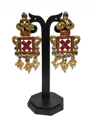 Maroon Peacock Traditioanl Ethnic Pearl Beaded Necklace Set For Women 4