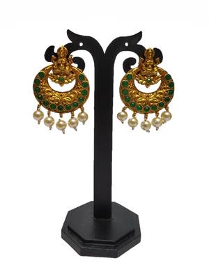 Green Matte Polish South Indian Maha Laxmi Pendent Designer Ethnic Fashion Traditonal Necklace Set For Women 2