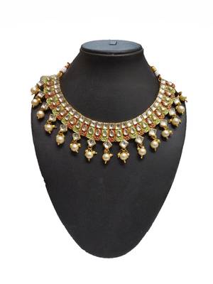 Ethnic Fashion Maroon Green Enamel Contemproray  Traditional Necklace Set For Women 2