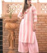pink rayon kurti with plazo