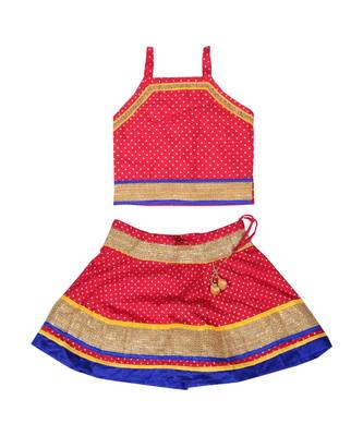 Baby Girls Skirt and Top Self Design Hand Block Print 1