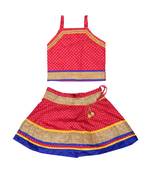 Baby Girls Skirt and Top Self Design Hand Block Print